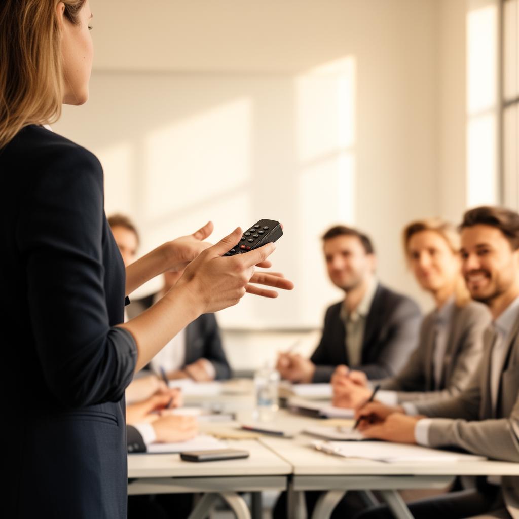 Instructor leading a continuing-education class for adult professionals