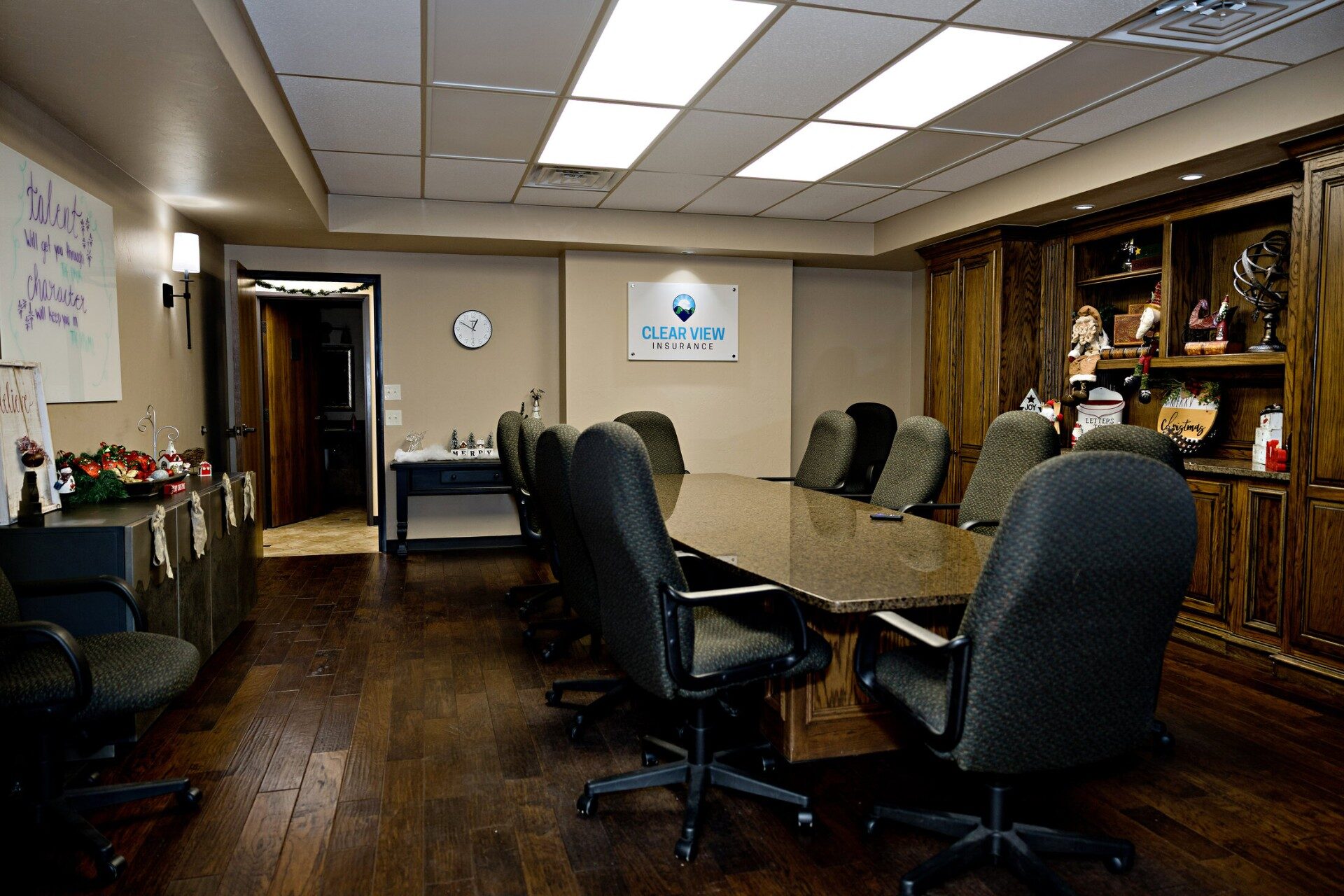 The conference room at the Clear View office in Moore